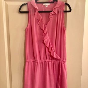 Banana Republic Pink Silk Faux Wrap Dress